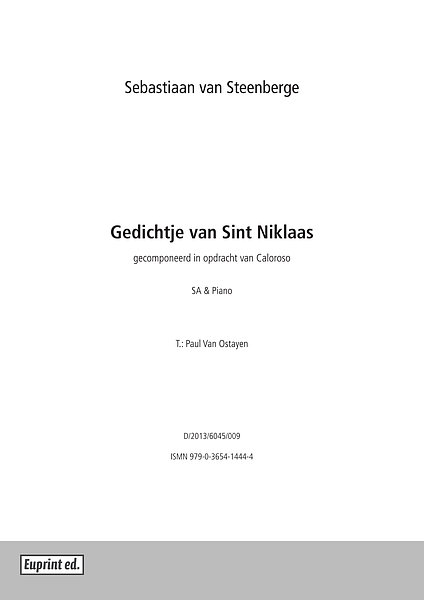 Gedichtje van Sint Niklaas