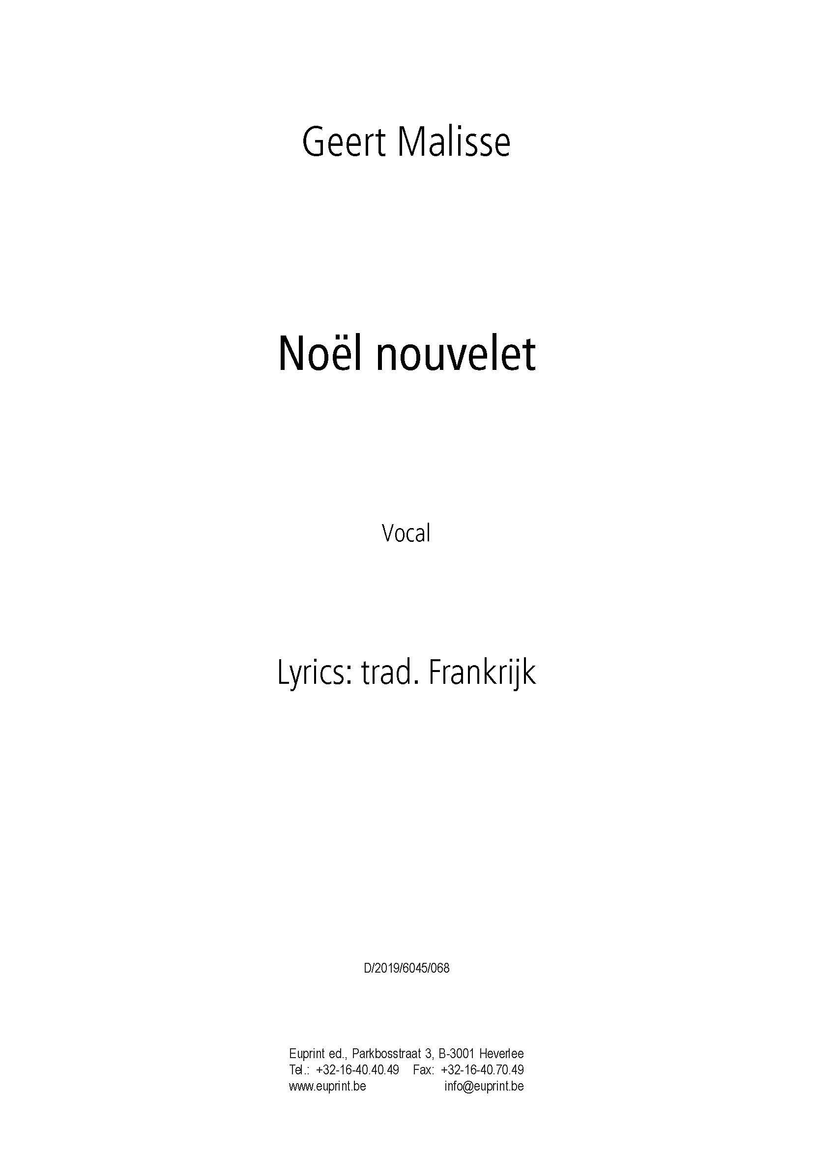Noël nouvelet (vocal part)