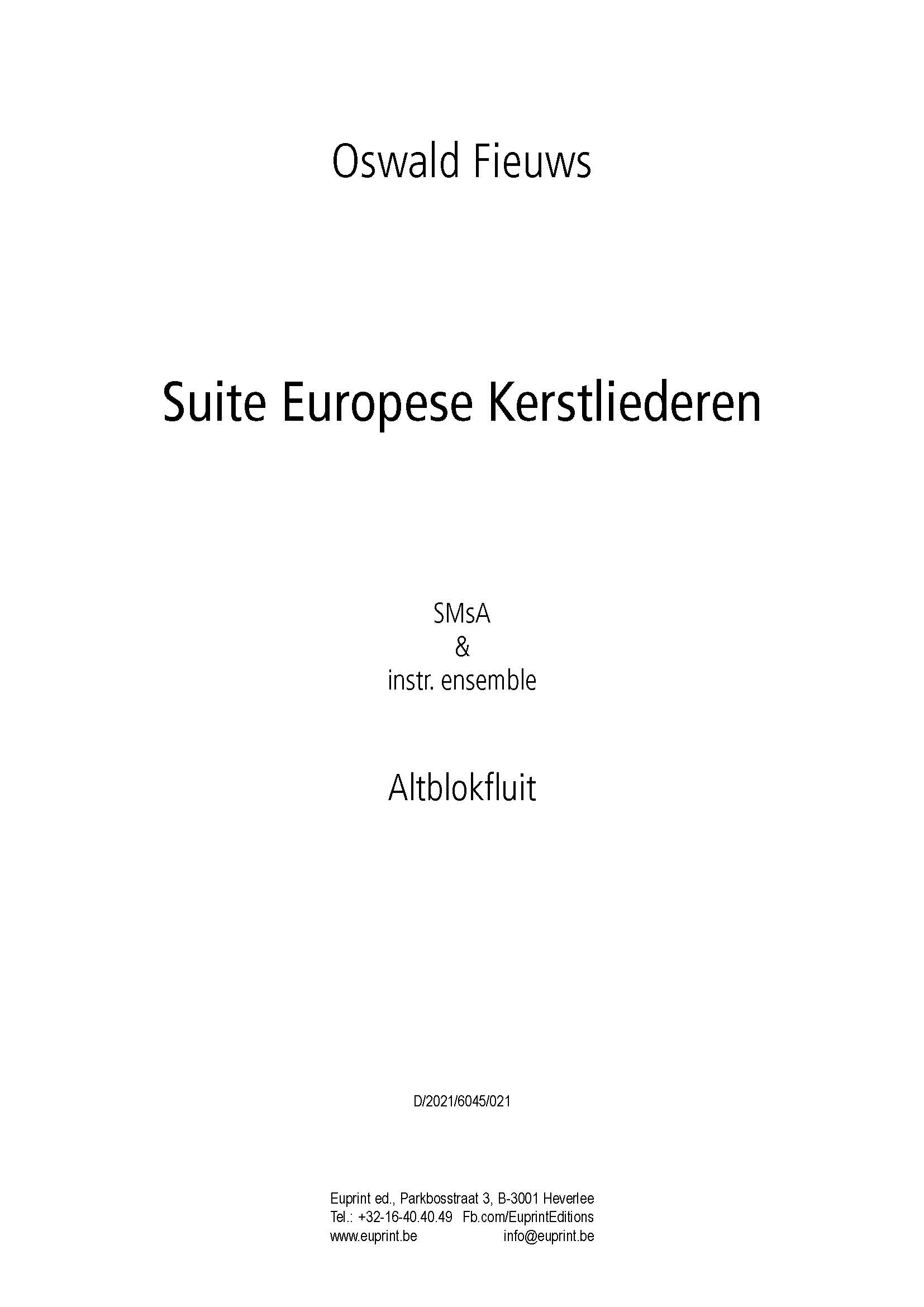 Suite Europese kerstliederen (instr. Parts)