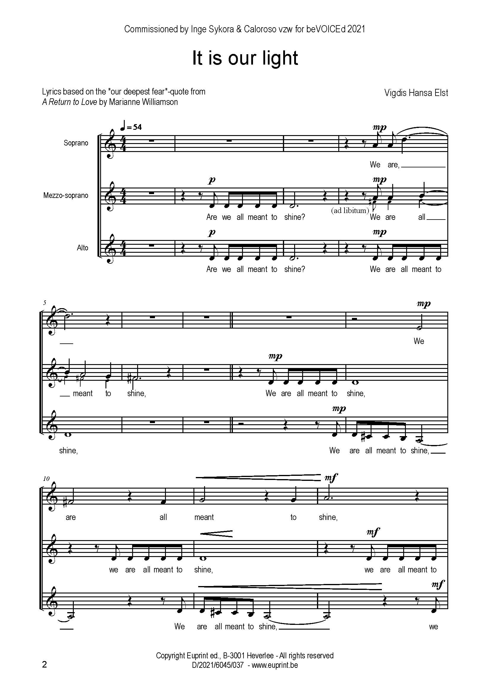 It is our light (vocal part)