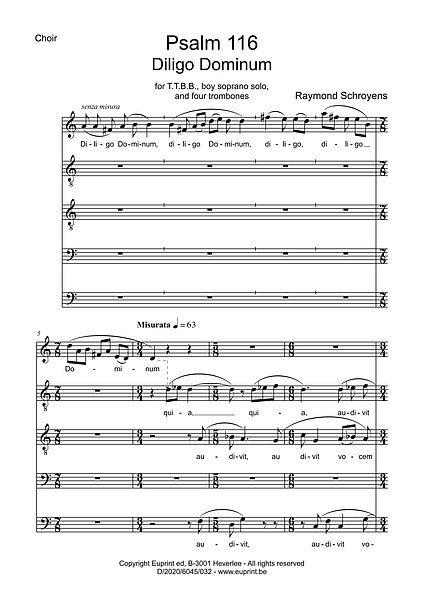 Psalm 116: Diligo Dominum (vocal part)