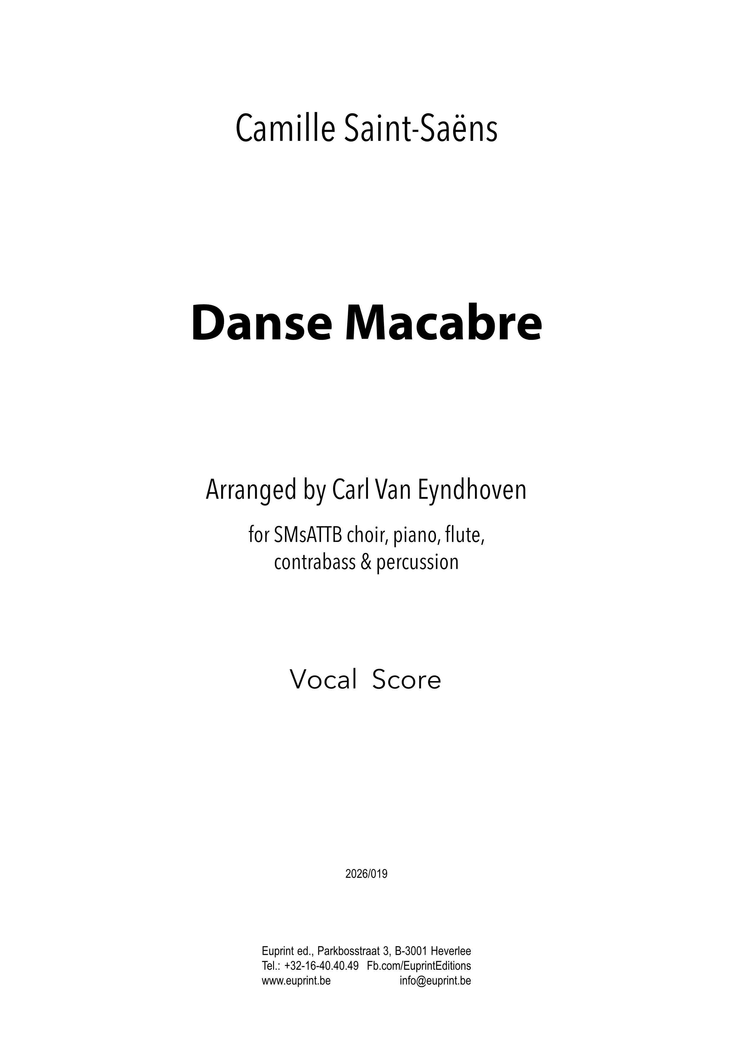 Danse macabre (vocal score)