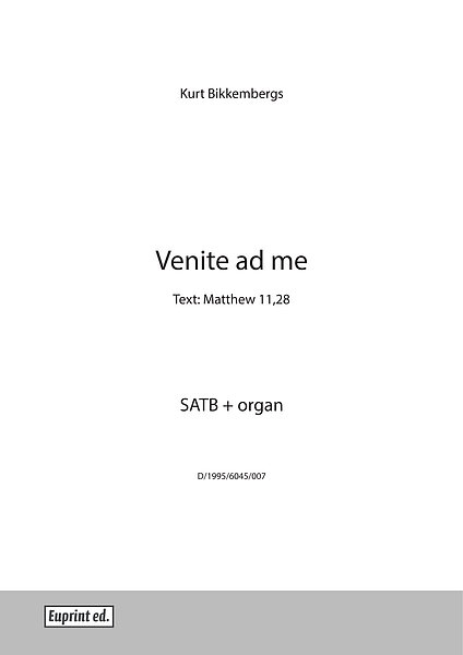 Venite ad me